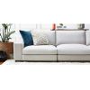 Fabric sofa tofu block three-person small apartment living room Nordic cream style Italian style is very simple