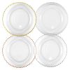 Wedding Event Party Wholesale Dinnerware Sets High End Clear Glass Plates Western Food Gold Glass Charger Plate