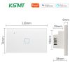 KAISI smart switch wifi touch 1/2/3/4 gang Glass Panel US standard 118*72MM wall switches