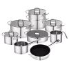 Factory Supply 20-Piece Multi-Ply Stainless Steel Cookware Set casserole high-end popular pots and pans OEM