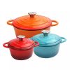 Manufacturing Cast Iron Enamel Cooking Pot Frying Pan Kitchen Casseroles Cookware Set Dutch Oven OEM/ODM