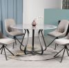 ceramics top dining table fabric chair