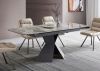 ceramics top flexible extensible dining table fabric chair