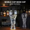 2022 Qatar World Cup Trophy Shaped Drinking Glasses Clear Sublimation Beer Can Glass Mug Cups