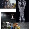 2022 Qatar World Cup Trophy Shaped Drinking Glasses Clear Sublimation Beer Can Glass Mug Cups