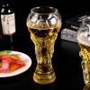 2022 Qatar World Cup Trophy Shaped Drinking Glasses Clear Sublimation Beer Can Glass Mug Cups