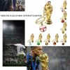 2022 Qatar World Cup Replica Trophy 3D Keychain with Country Flag Football Soccer Souvenirs Gift