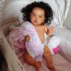 55cm dark black reborn  doll