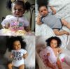 55cm dark black reborn  doll