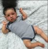 55cm dark black reborn  doll