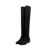 5050 Leather Elastic Flat Bottom Thin Leg over Knee Boots Autumn & Winter New Plush Long Tube Women's Boots