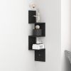 D'Topgrace 3 Tier Black Wall Mount ZIGZAG Corner Shelves