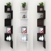 D'Topgrace 3 Tier Black Wall Mount ZIGZAG Corner Shelves