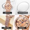 OLEVS 9942 Fashion Gilded Women Watches Jewelry Set Classic Rome Luxury Wristwatch Full Diamond Quartz women  Set Watch