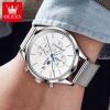 OLEVS 2881 Mens Ultra Thin Stainless Steel Mesh Belt Watch Luxury Men&amp;amp;#039;s Watch Business Casual Quartz Watch