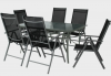 Garden furniture set outdoor patio dining parasol glass top table and chairs sets Jin hua factory offer directly