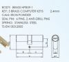 Euro Profile Brass Lock cylinder 5 Computer Keys