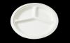 3 compartments plate/disposable dinnerware/pulp molded