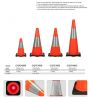 Colorful Traffic Road Safety PVC Flowing Tiny Certificated Reflectorized Slim Shape Flexible Reflective Delineator Warning Traffic Collapsible Traffic Cones