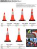 Colorful Traffic Road Safety PVC Flowing Tiny Certificated Reflectorized Slim Shape Flexible Reflective Delineator Warning Traffic Collapsible Traffic Cones