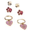 Factory Supply Hot Fashion Multi Flower Heart Pack Earrings Set