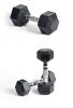 Factory Price Strength Training Weight Lifting Free Weights Rubber Coated Hex Dumbbells 2.5-50kg Cast Iron Hex Dumbbell Black