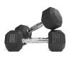 Factory Price Strength Training Weight Lifting Free Weights Rubber Coated Hex Dumbbells 2.5-50kg Cast Iron Hex Dumbbell Black