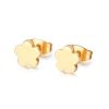 High polish gold tone stainless steel fashion stud earrings