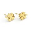 High polish gold tone stainless steel fashion stud earrings