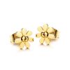 High polish gold tone stainless steel fashion stud earrings