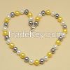 tridacna shell multi-color necklace round bead