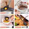 Silicone Cooking Utensil Sets, 15 pcs Kitchen Utensils Set, Non-stick Heat Resistant Silicone Cookware with Stainless Steel Handle