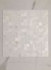 full white shell mosaic polished surface glossy for backsplash living room