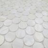 round penny pearl mosaic on mesh 12&quot;*12&quot; full white