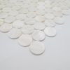 round penny pearl mosaic on mesh 12&quot;*12&quot; full white