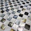 mother of pearl black and white tile mosaic backsplash tile