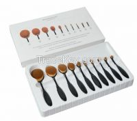 Rose Golden 10PCS/set Oval Tooth Design Makeup Brush Set For Applying Cosmetic