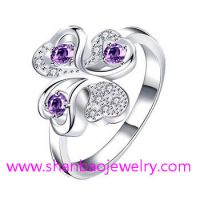 Silver Plated Costume Fashion Zircon Jewelry Rings