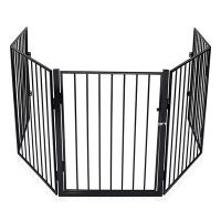 Pet Fireplace Fence Steel Black