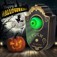 Doorbell Halloween One-Eyed Doorbell Decoration Glowing Hanging Piece Whole Door Hanging Plastic Doorbell Eyeball Halloween Decor with Spooky Sound