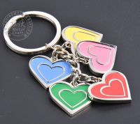 Promotion Fashion Crafts Metal Keyring Leather Keychain with Stamp Logo