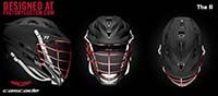 Custom Cascade R Lacrosse Helmet Matte Black with Red Cage 