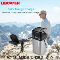 Rechargeable solar power station for outdoor camping with ac110V/220V DC 12V/5A double USB Type-c