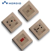 K2 Golden UK Standard BRISTOL 1gang Switch Light and 5pin Multiple Sockets with 2.1A USB Outlets