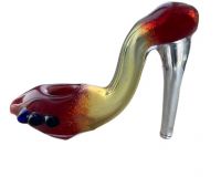 Glass Smoking Pipe High Heel Shaped