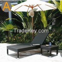 Aluminum Rattan Sunshine Bath Chaise Lounge Outdoor Swimming Pool Sun