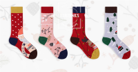 Christmas Socks Colorful Patterned Cotton Socks for Women Men Casual Crew Socks