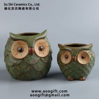 Individual creative animal ceramic flowerpot