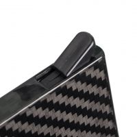 Back Pocket ID Carbon Fiber Card Holder RFID Blocking Slim Automatic Pop up Credit Card Wallet