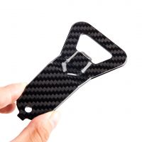 Carbon fiber material beer bottle opener keychain